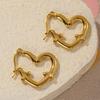 Stainless Steel Twisted Hollow Heart Personalized Women's Earrings