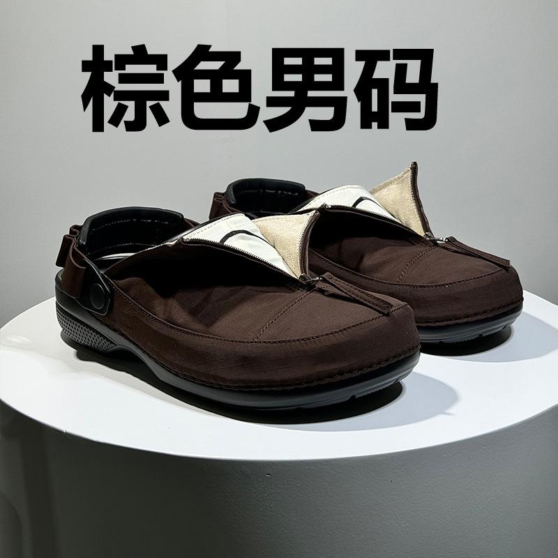 

Height-increasing baotou half-tow Boken shoes, functional tide commuting platform casual sandals, couple slippers 33569 black-J 46