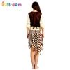Halloween new female beige pirate irregular skirt pirate costume Pirates of the Caribbean cosplay costume