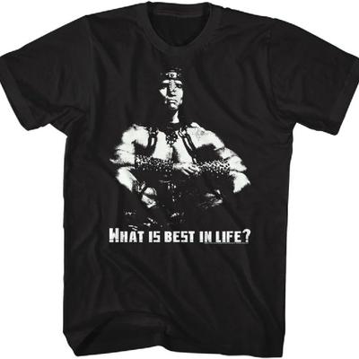 Conan Barbarian Destroyer Arnold Best In Life Crush Enemies Adult T-Shirt Tee