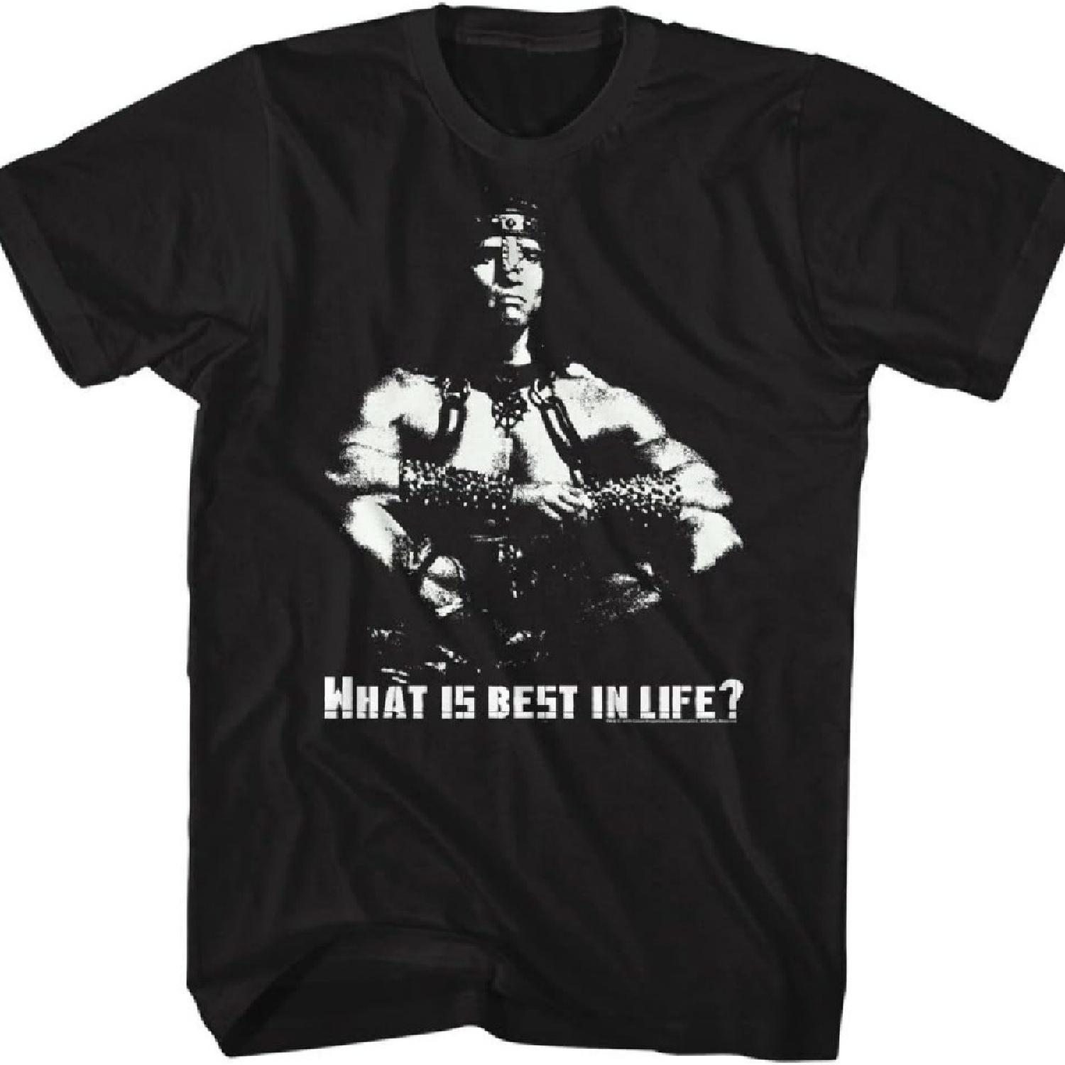 

Conan Barbarian Destroyer Arnold Best in Life Crush Enemies Adult T-Shirt Tee S