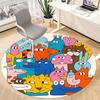 1pc Animal Zoo Office Round Area Rug, Indoor Mat Suitable ForOffice, Under Office Chairs Bedroom Living Room Home Decor, Room Decot206