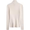 Calvin Klein Autumn Winter Color Block Embroidered Letter High Neck Long Sleeve Knit Sweater Women Sweater Milk J222849YBI