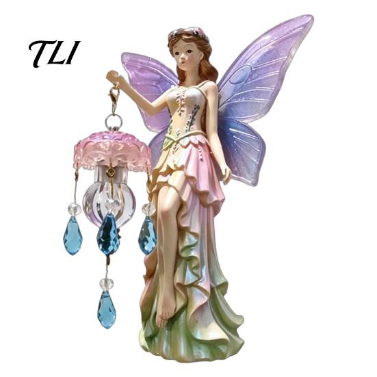 Niche Decorative Wall Fixture Fairy Night Light, Resin Elf Sculpture Lantern for Bedroom, 3D Healing Home Aesthetic Decor Hanging Art with Faux