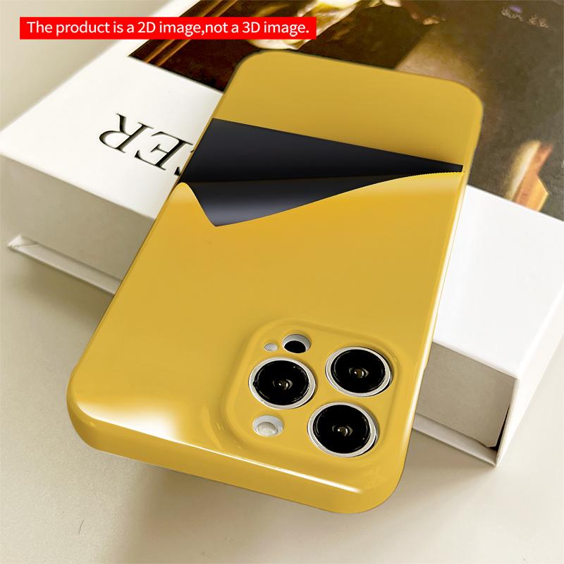 2DFlat Yellow & Black Minimalist Phone Case All inclusive film hard iPhone case, compatible with iPhone 18 Pro Max 17 16 15 14 13 12 11