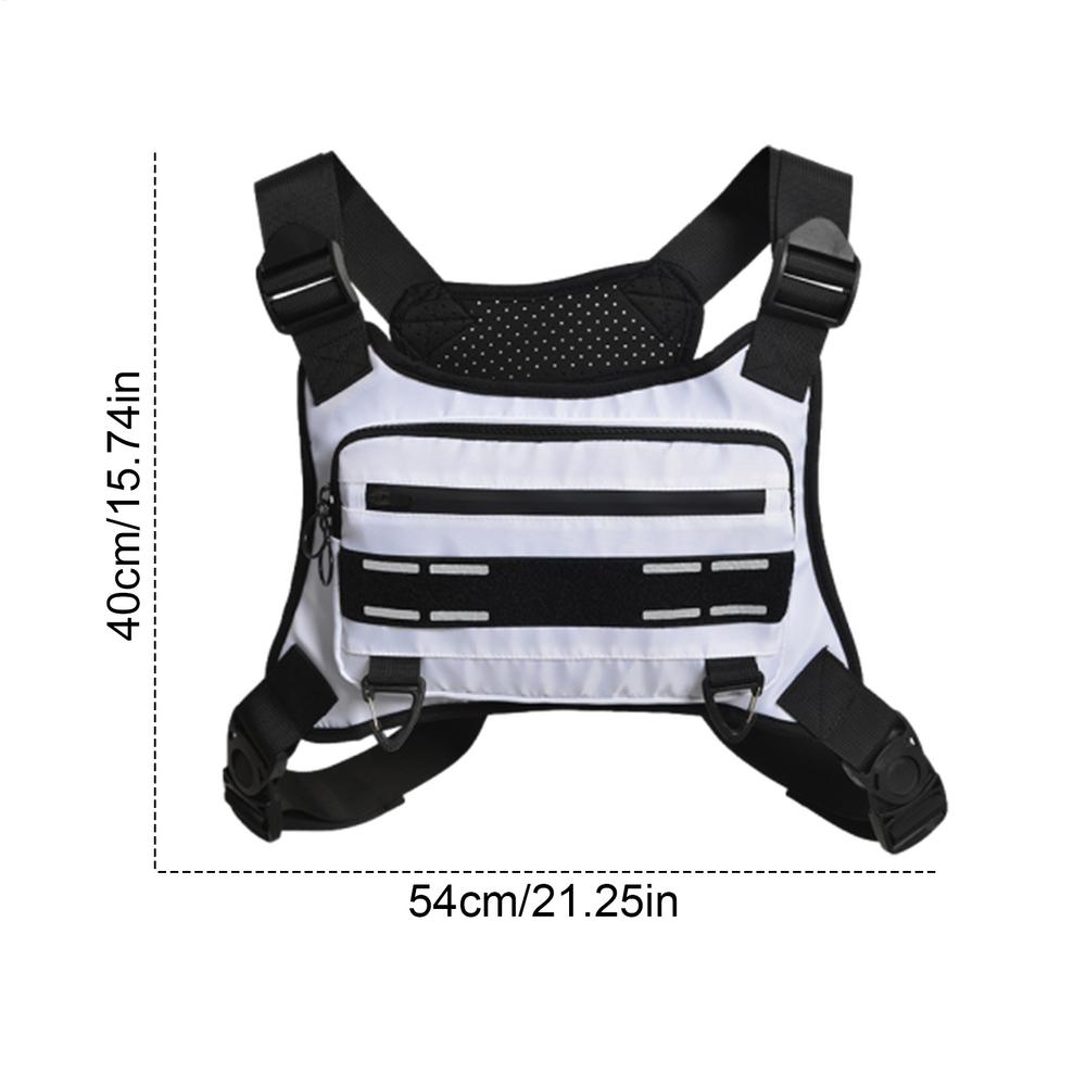 

Adjustable Running Chest Bag Running Vest Bag Reflective Front Chest Pack With Phone Holder Breathable Cycling Vest For Sport білий