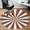 1PC Red and Blue Radiation Pattern Office Round Area Rug, Mat Suitable For Office, Under Office Chairs Bedroom Living Room Home Decor, Room Deco