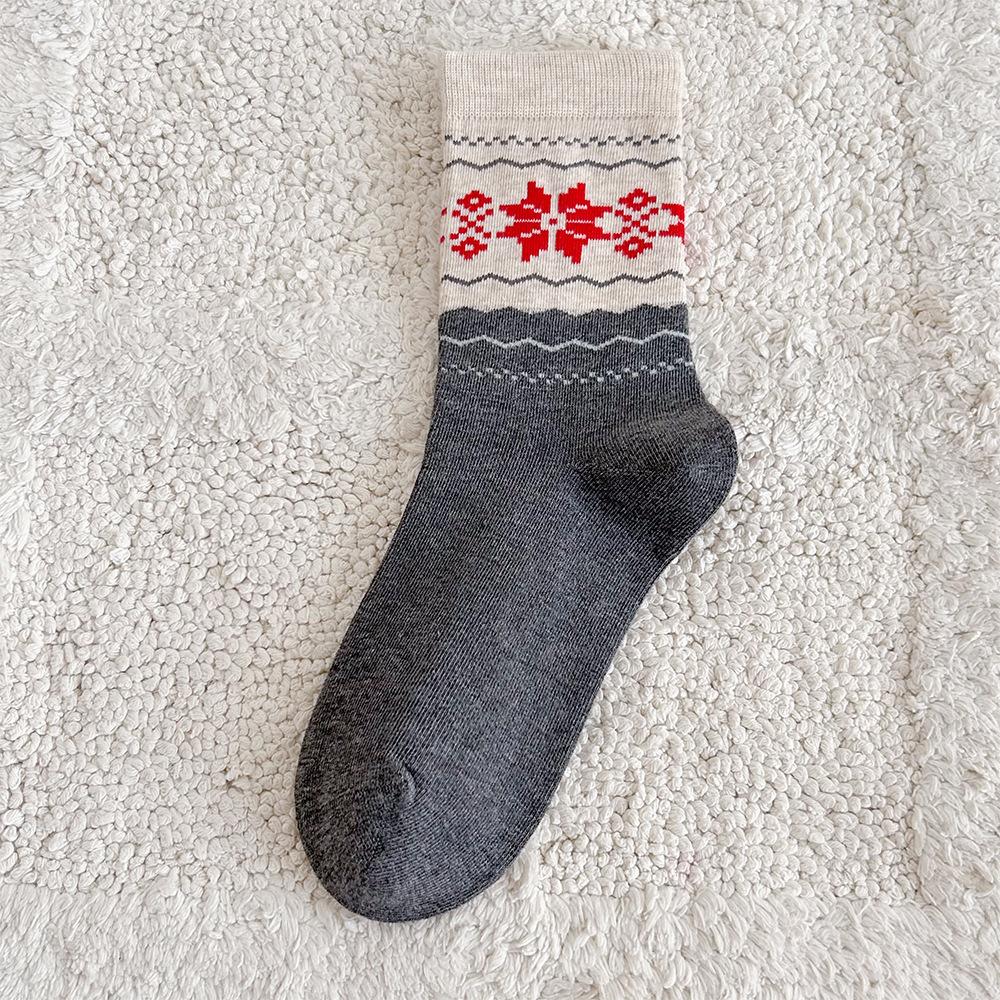 

Women s Mid-calf Cotton Socks for Autumn and Winter, Fair Island Cotton Socks, Christmas-style Warm Thick Socks, Trendy Pile Socks 1 pair