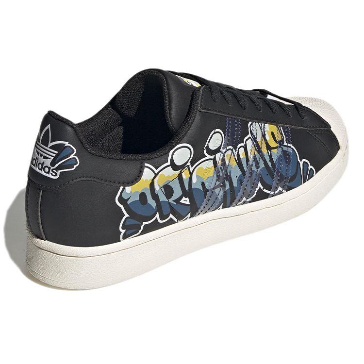 Adidas Originals Superstar Classic Street Graffiti Low-Top Skate Schuhe Unisex Sneaker Schwarz GW4444