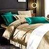 European Light Luxury Silk Four-piece Set Solid Color Mulberry Silk Quilt Cover Silk Silk Satin Bed Sheet Rice Bedding