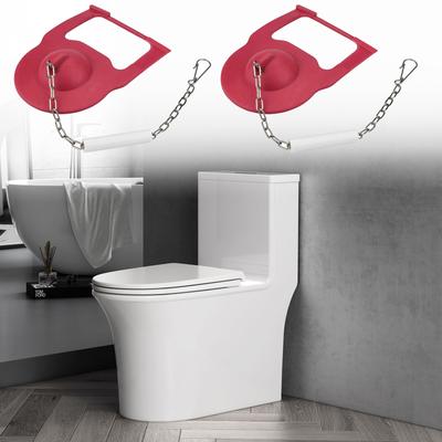 2Pcs Universals Rubber Toilet Flapper Replacement High Performance Toilet Flapper with Stainless Chain Easy To Install