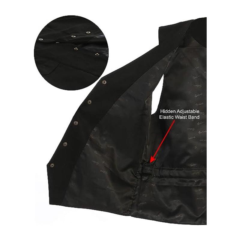 Men's Retro Slim Fit V-Neck Suit Vest for Formal and Casual Wear