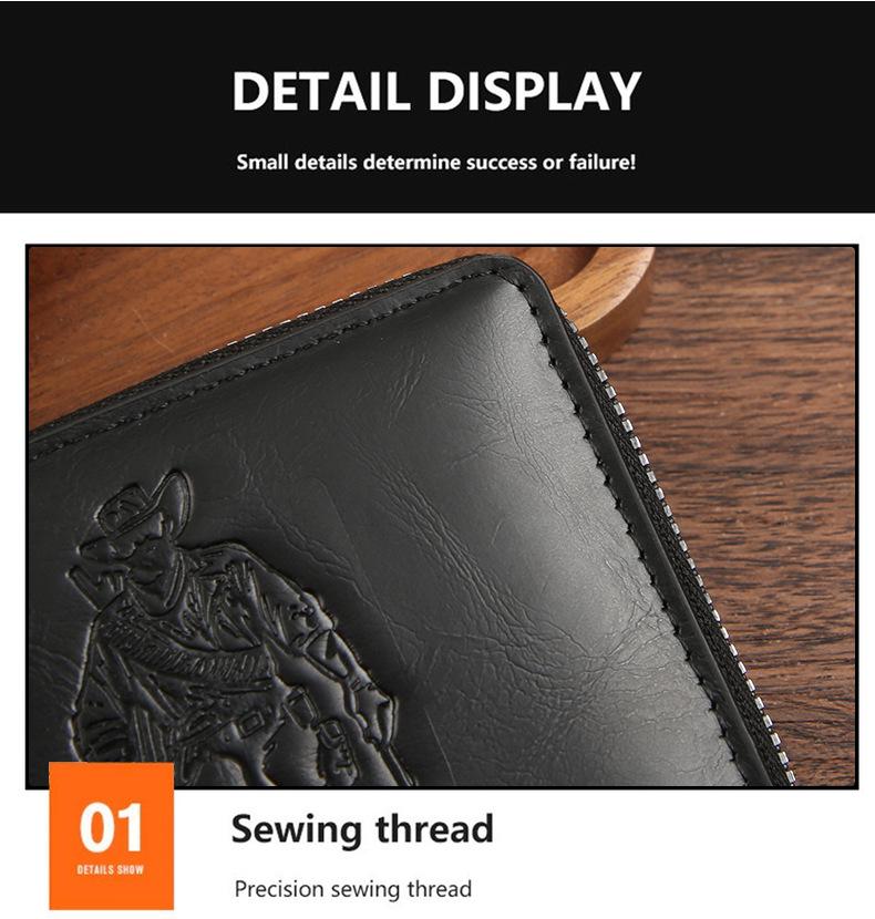 2025 Herren Reißverschluss-Geldbörse: Trendiges Cartoon-Design mit mehreren Kartenfächern