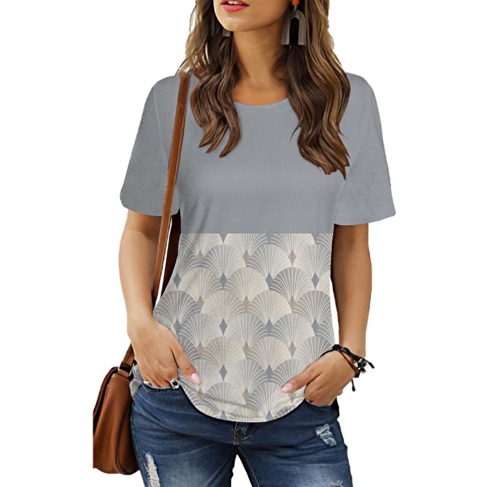 

Летняя футболка с леопардовым принтом и геометрией павлина, 3D-принт, женская уличная одежда, футболки в стиле ретро в стиле Харадзюку, топы Y2k, свободные футболки, женская одежда 5XL