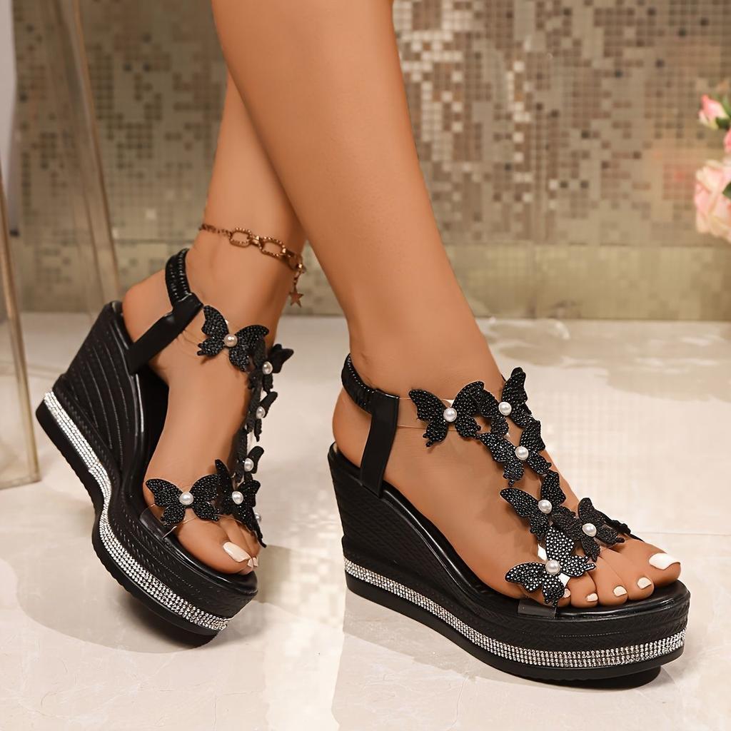 Women's Wedge Sandal Platform Low Heels Sandals Comfortable Strappy Summer Beach Walking Shoes for Women Open Toe Ankle T-Strap Dressy Bohemian Shoes