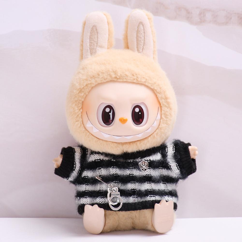 For 15-17cm Labubu Doll Clothes Fashion Clothes Hoodies Doll Clothes Color Match Hoodies Dolls Accessories Cute Decoration Little Cloths