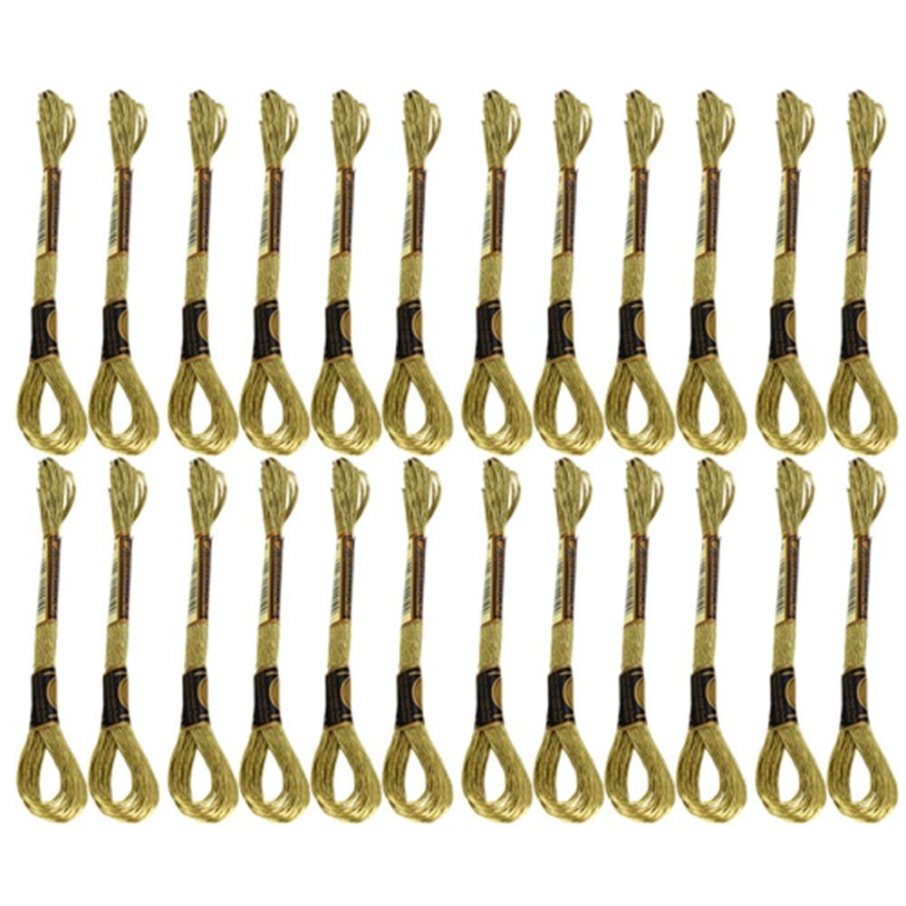 24pcs Light Gold Embroidery Floss Glossy Metallic Embroidery Thread  DIY Creation