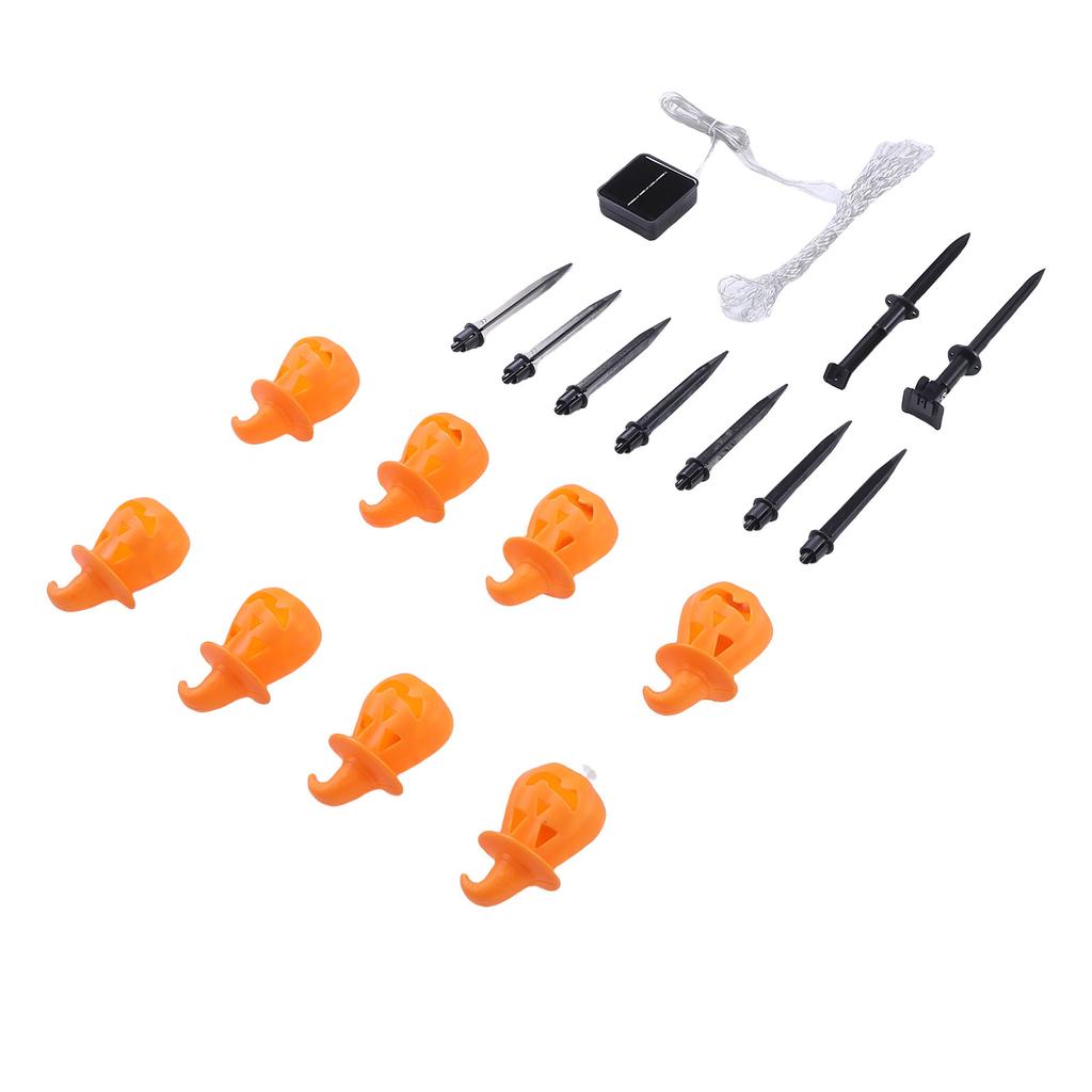 8Pcs Solar Pumpkin Ground Inserted Light IP65 Water Proof Pumpkin Solar Light Stake for Sidewalks Gardens Fences
