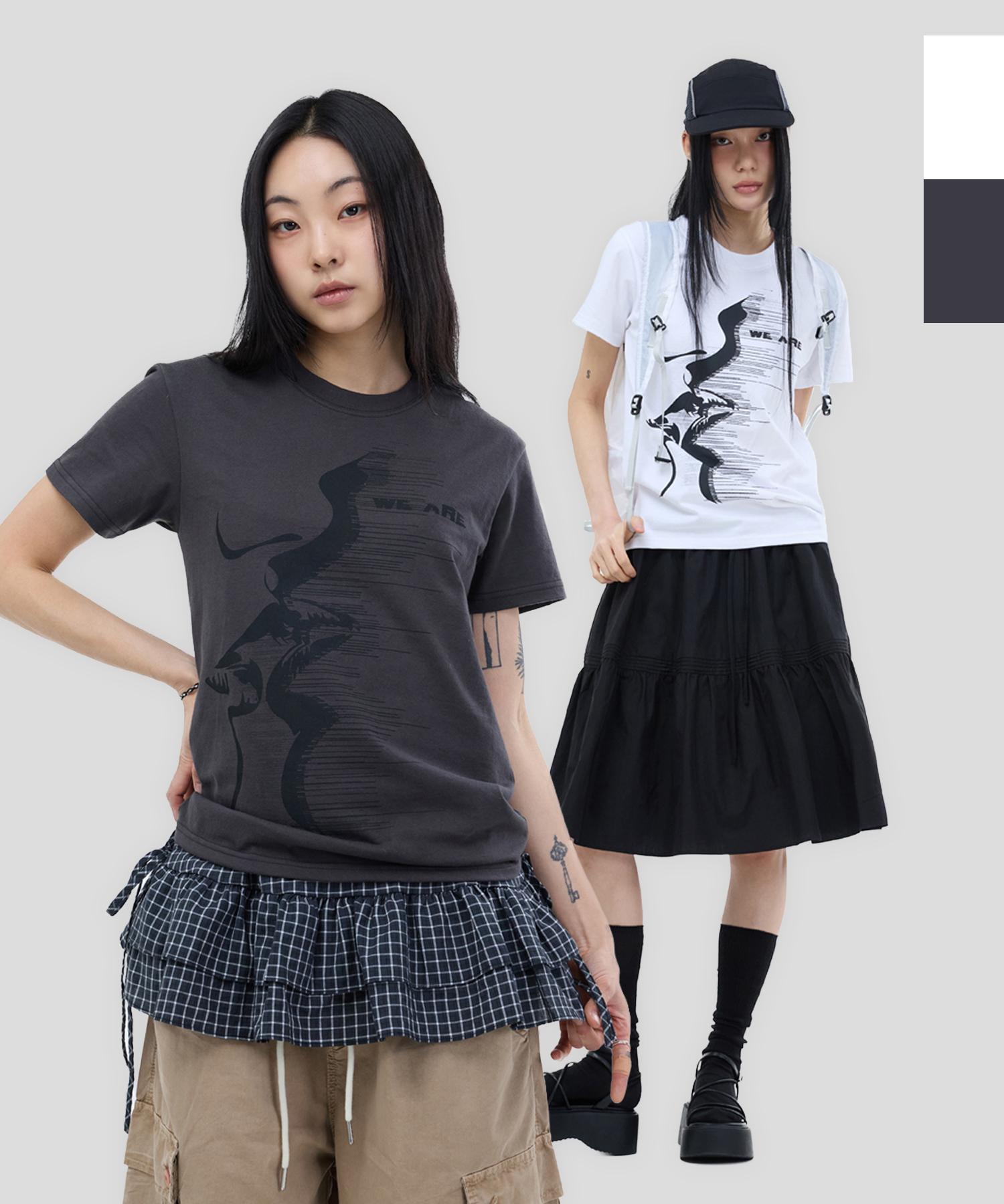 Fortena [2Pack] Mad Kiss Short Sleeve T-Shirt-2Color Charcoal
