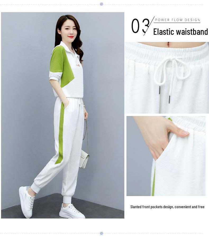 Women's Sporty Chic Petite Two-Piece Set - 2022 Summer Style - Figure-Flattering & Youthful Look