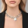 Versatile Simple Love Stitching Russian Fashion Accessories Pendant Necklace