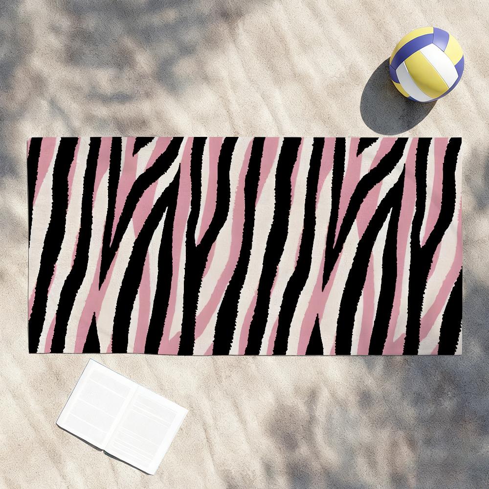 Zwart Witte Print Zebra Handdoek Douche Sauna Reizen Spa Sneldrogend Sportschool Accessoires Zacht Grote Strandhanddoeken