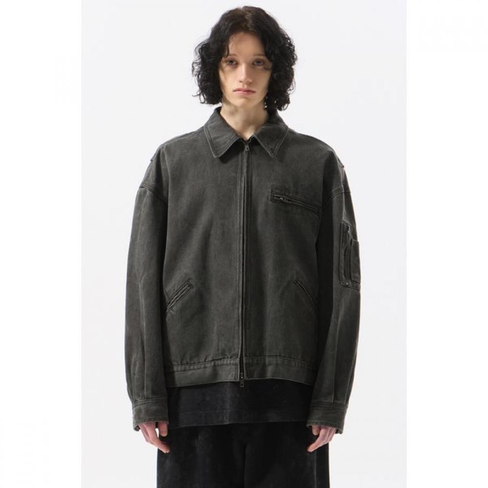 Customellow Gray Pigment Dying Blouson Cwuam25381gyd