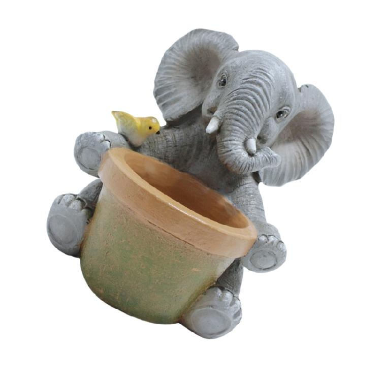 Elephant Decorative Planter Pot Resin Flower Pot For Indoor Outdoor Home and Office Succulent Plant Holder Table Decors