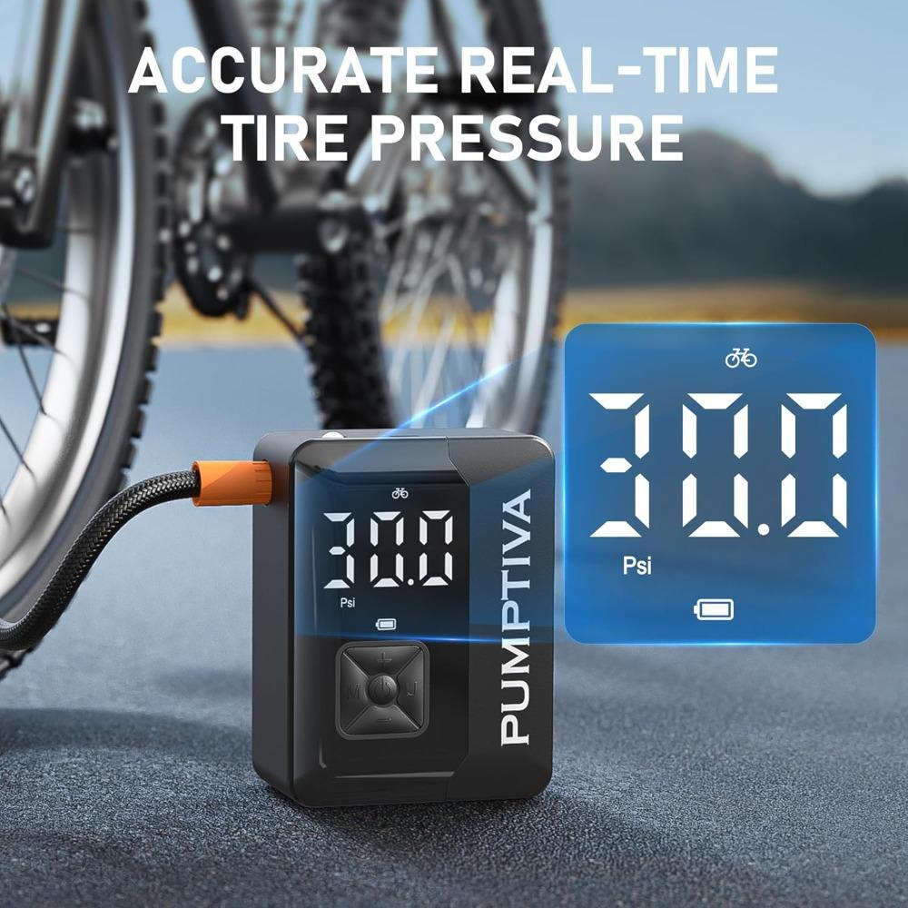 Tire Inflator Portable Air Compressor,150 PSI Portable Electric Bike Pump Auto Shut-Off Cordless Car Tire Air Pump with Accurate
