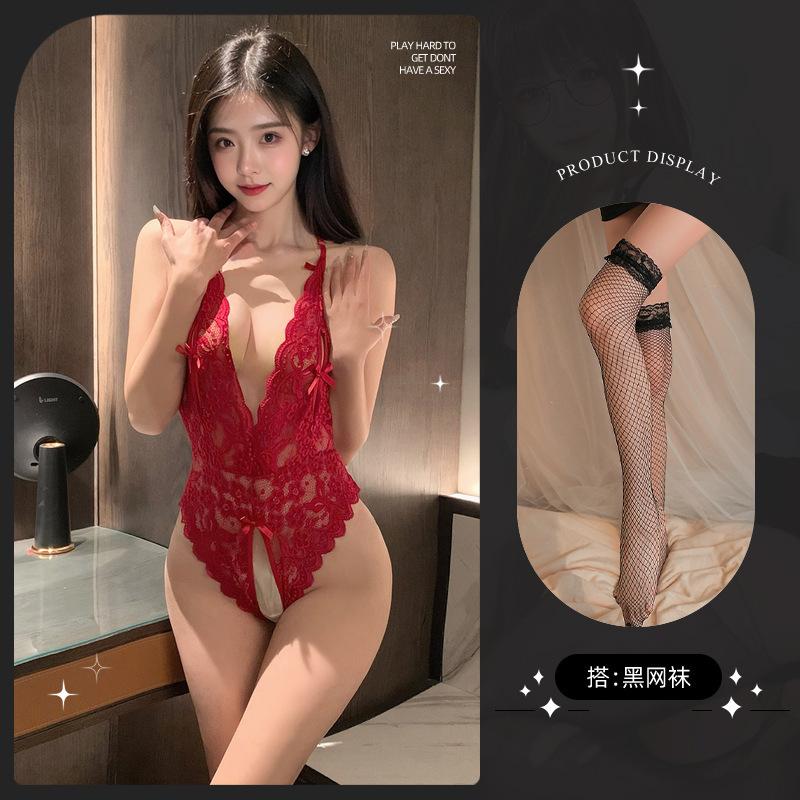 Sexy lingerie sexy plus size female sexy transparent onesie hot free lace uniform perspective seduction suit