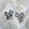 Bowknot Zircon Stud Earrings Fashion Piercing Earrings Simple Ear Stud for Women