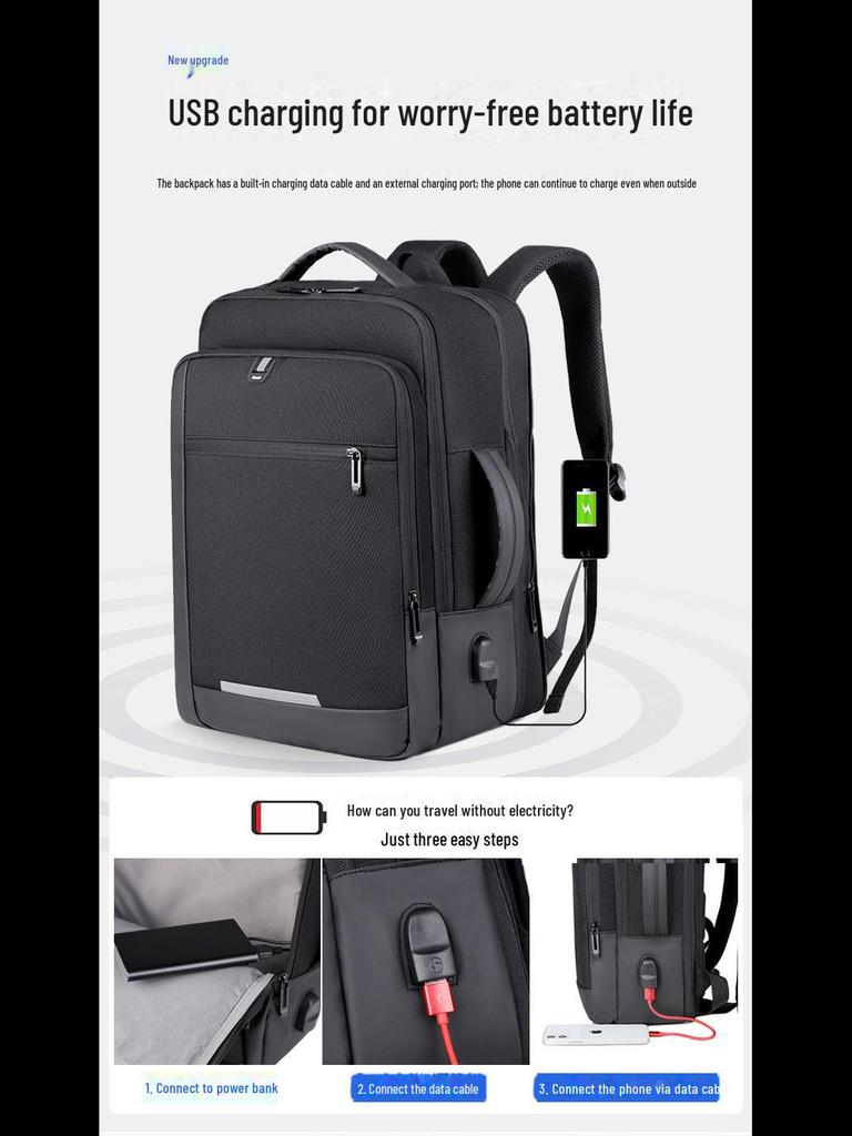 High-End Waterproof Large Capacity Backpack – Unisex Oxford Cloth Travel and Laptop Bag