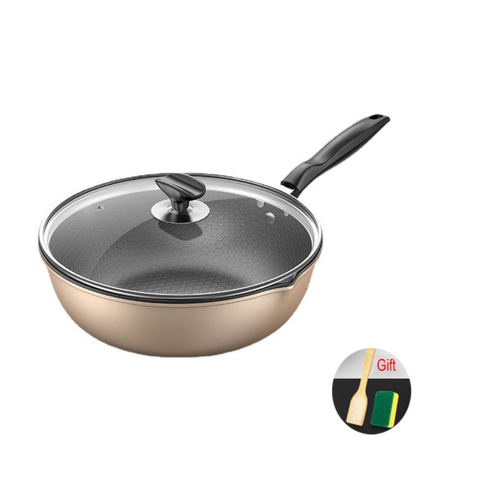 Honeycomb Pattern Frying Wok Scratch Resistant Cooking Pot Non-Stick Frying Pan  Stove