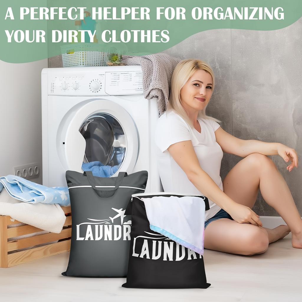 1pc Large Washable Travel Laundry Bag, Suitable for Diapers, Dirty Clothes, Swimwear, Gym, College Dormitory Wet and Dry Bags