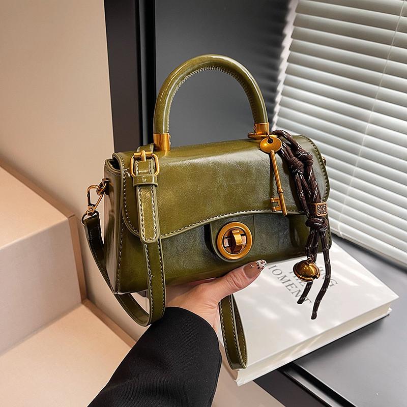 Ielgy Autumn Winter Portable Commuter Bag Trendy Retro Small Square Bag All-Match Multifunctional One-Shoulder Messenger