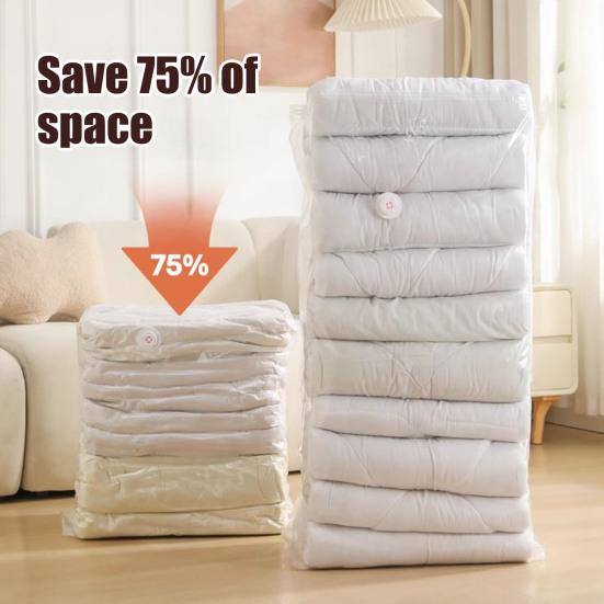 Yousheng Vacuum Storage Bag Large Capacity Vacuum Seal Bag No Pump Needed Compression Packing for Quilts Comforters Sheets Clothes Blankets