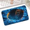 Optical Illusion Rug Cool Hole Carpet Non-slip 3D Hole Rug for Entrance Kitchen Bathroom Indoor Halloween Porch Decorations