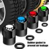 4Pcs/Set Skull Tire Valve Stem Cap Corrosion Resistant Dust Proof Cover Universal Fit for Car Bicycle Truck Motorcycle Stem Caps1