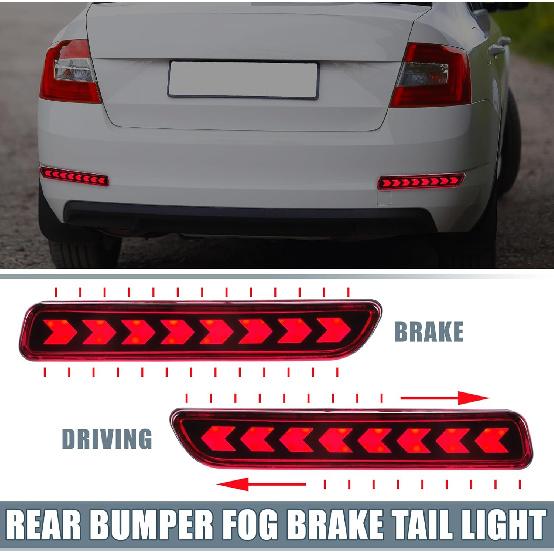 LED Rear Bumper Reflector Fog Brake Tail Light Red Light for Suzuki SX4 2006-2018 Plastic Red Lens 1 Pair