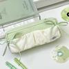 Cloud Toast Ribbon Bow Pencil Case, White-Green, Xiaohongshu Inspired