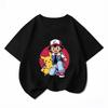 Potdemiel Kids Cotton Tshirt Cute Pikachu Cartoon Print Summer Short Sleeve Breathable Crew Neck Boys Girls Casual Tops