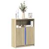 VidaXL Buffet with LED Sonoma Oak 77x34x100 Cm Engineered Wood, Storage Furniture, Kitchen Storage Furniture, Furniture 852147