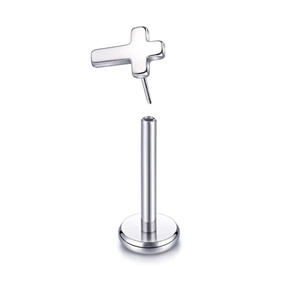 G23 Titanium Threadless Labret Studs Piercing Jewelry 16G Push Pin Cartilage Helix Tragus Earrings for Women Lip Stud Earrings