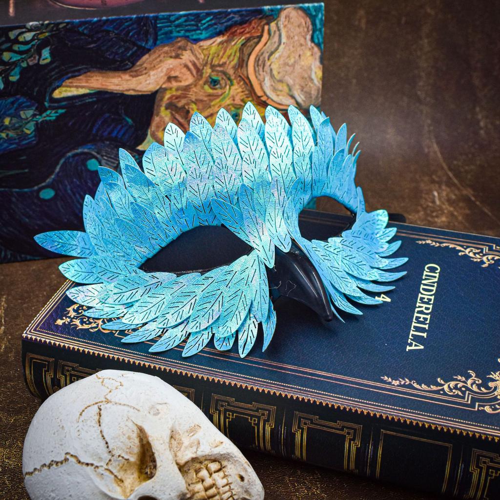 Grenzüberschreitende Halloween exquisite Vogelmaske Maskenball Karneval Schwarze Halbgesichts-Eulenfeder-Maske
