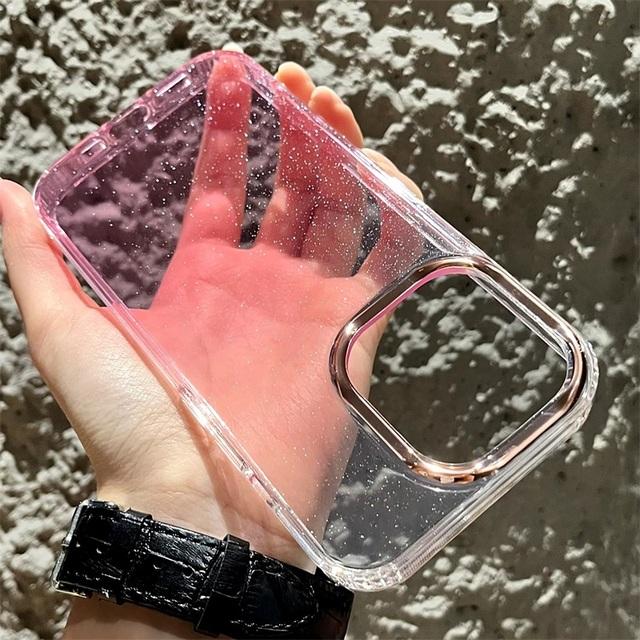 Transparente Handyhülle mit Farbverlauf und Glitzer für iPhone 14 Pro Max 13 12 11 Pro Max 13 14 Plus, stoßfeste, durchsichtige Acryl-Abdeckung