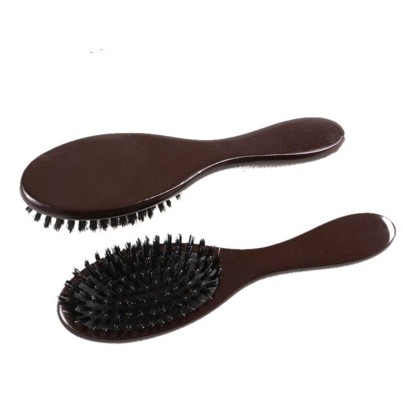 Natural Boar Bristle Hairbrush Massage Anti-static Brush Beech Wooden Handle Hair Brush Styling Tool