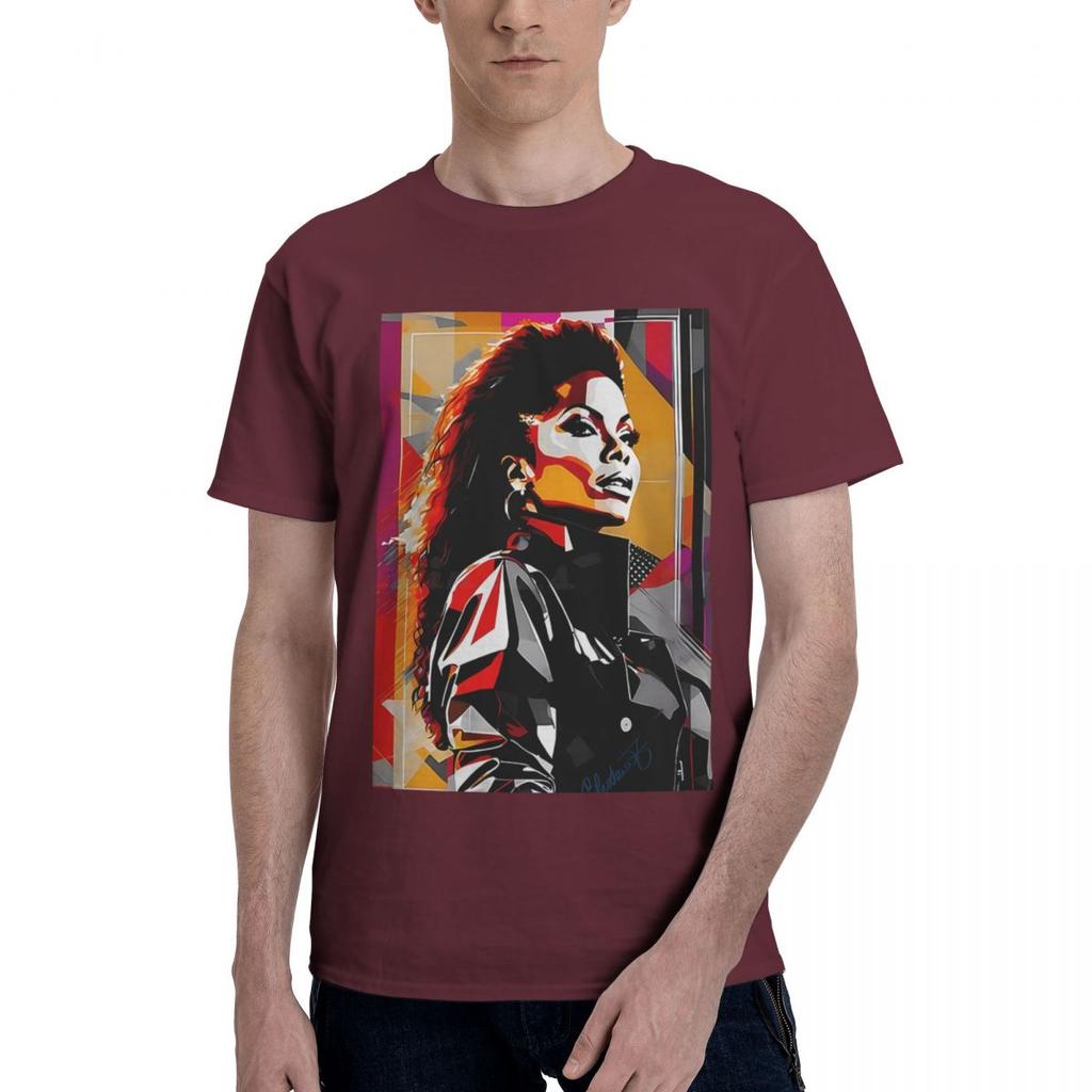 Edison Houston Janet Jackson 100 Cotton Casual Breathable Confortable Manga High End Mens Clothing Mens Tops