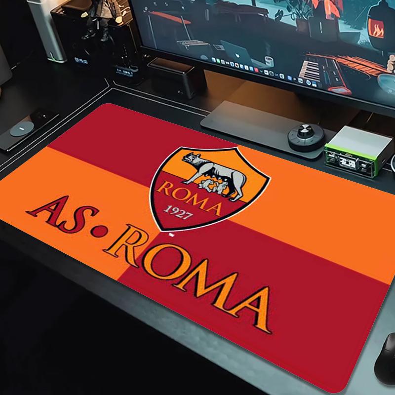AS Roma Football Color Mouse Pad Large Gaming Table Cushion Non-slip Laptop Tablet Big Mousepad XXL Mat Mini PC Playmat With Lock edge