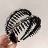 Sparkling Flocking Hairbands With Anti Slip Toothcomb, High Cranium Headdress For Women Hair Decoration 3 Piece Set