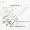 4pcs Punk Cross Pendants Necklace for Women Fashion Pearl Zircon Charm Exaggerated Multi-Layered Necklace Versatile Jewelry Gift